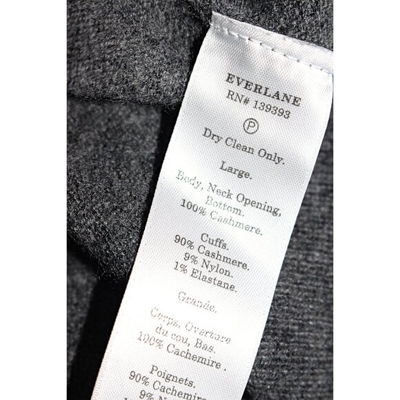 Everlane - Women's The Cashmere V-Neck in Heather Grey, size Large - Picture 5 of 10